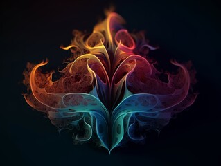 Obraz premium Floral abstract pattern with fiery and cool color contrasts