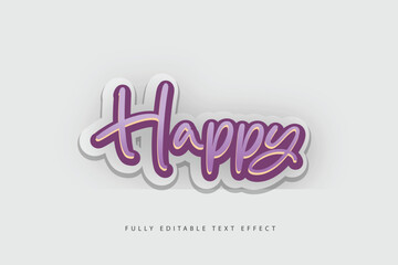 Fully editable vector text effect design