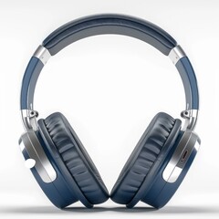 Fototapeta na wymiar Realistic 3D Headphones on White Background. Headphones Isolated Mockup.