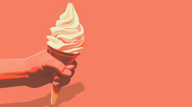 hand holding an ice cream generative ai