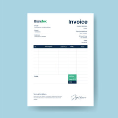 clean and professional business invoice template vector, modern receipt voucher, bill voucher template