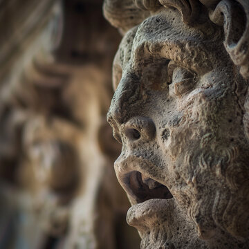 Ancient Greek Mythological Statue Captured in Detail