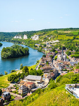 Rural riverside village in Normandy
