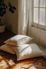 white pillows in a cozy room