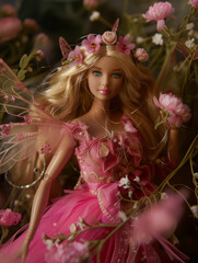 Naklejka premium Female model dressed as a fairy in the forest