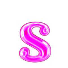 Neon purple character. letter s