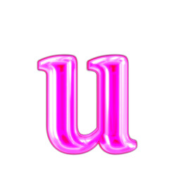 Neon purple character. letter u