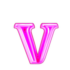 Neon purple character. letter v