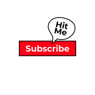 Subscribe button with text bubble hit me clipart