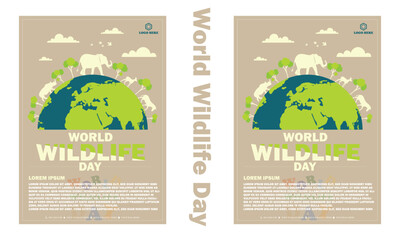 Simple flat victor World Wildlife Day  design.