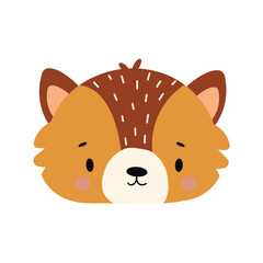 Print with cute fox. Can be used print print for t-shirts, home decor, posters, cards