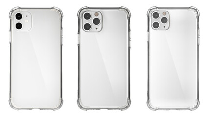 Mockup of a transparent protective phone case