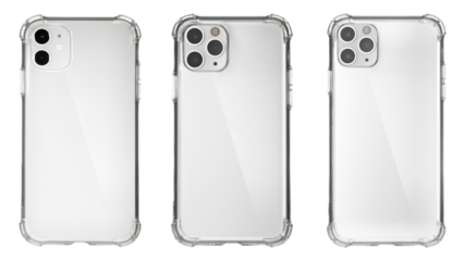 Mockup of a transparent protective phone case