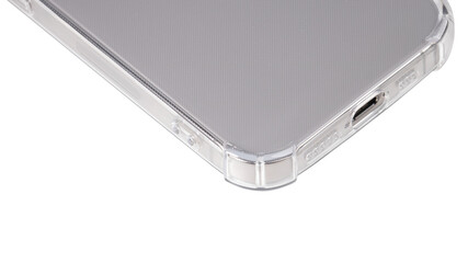 Mockup of a transparent protective phone case