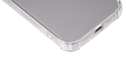 Mockup of a transparent protective phone case
