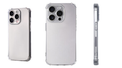 Mockup of a transparent protective phone case