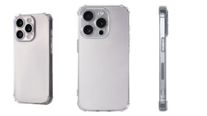 Mockup of a transparent protective phone case