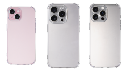 Mockup of a transparent protective phone case