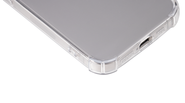 Mockup of a transparent protective phone case