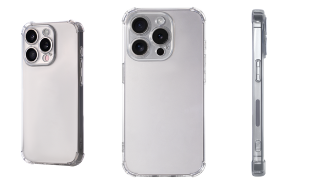 Mockup of a transparent protective phone case