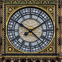 Close-up View of Big Ben Clock Face in London