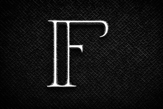 alphabet letter  F  made on black background
