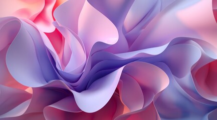Vibrant Silk Petal Whirl - 3D Abstract Botanical Art