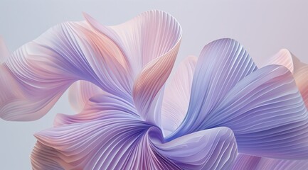 Blossoming Silk - Abstract Floral Elegance in Pastel