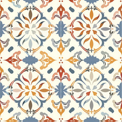 seamless floral pattern, colorful abstract vintage wallpaper