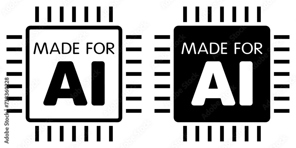 Poster ofvs535 outlinefilledvectorsign ofvs - made for ai vector icon . artificial intelligence . microchip