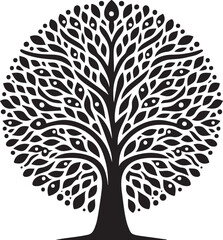 Vector tree silhouette on a white background