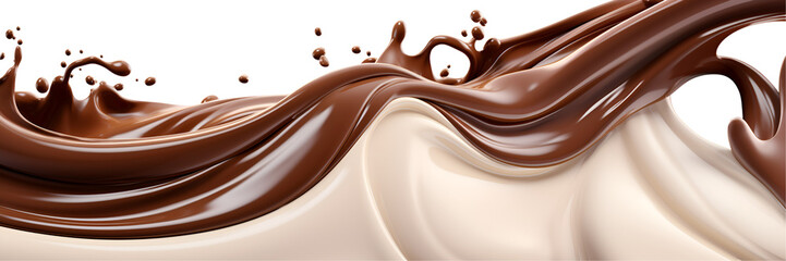 Wave of Chocolate and Milk cream, Abstract background,