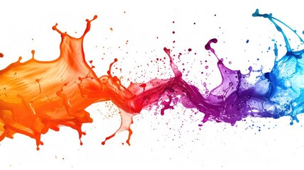 Liquid colorful splash, white background
