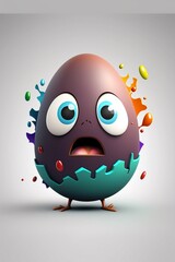 Vibrantly colorful easter egg face