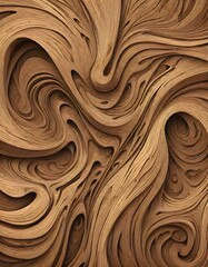 Abstract Wooden Texture with Swirling Patterns and Waves, Showcasing Natural Beauty and Artistry, Generative AI