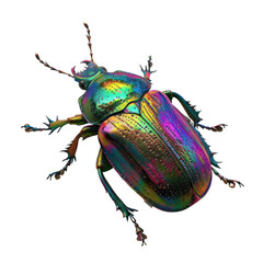 colorful beetle in transparent background