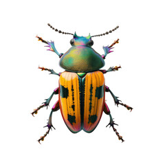 Colorful beetle in transparent background