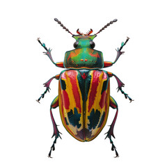 colorful beetle in transparent background