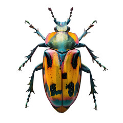 colorful beetle in transparent background