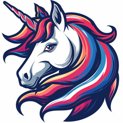 Fototapeta na wymiar Unicorn esport vector logotype, horse, logo, pegasus, icon, sticker, symbol, emblem