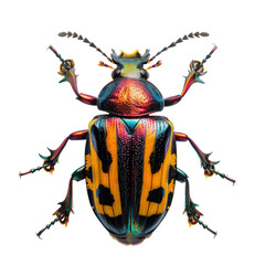 colorful beetle in transparent background
