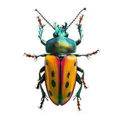 Colorful beetle in transparent background