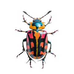 Colorful beetle in transparent background