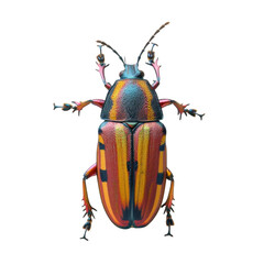 Colorful beetle in transparent background