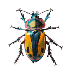 colorful beetle in transparent background