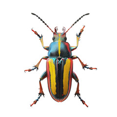 colorful beetle in transparent background