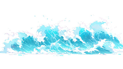 
Turquoise Seascape Watercolor.

A lively watercolor depiction of turquoise waves, capturing the vibrant spirit of the ocean for use in art and design projects.