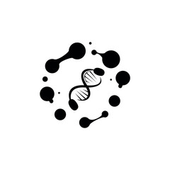 Dna logo. Icon vector design template in white background.
