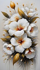 Oil Painting White Flowers