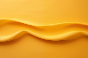 bright yellow background of fabric folds or waves with copy space